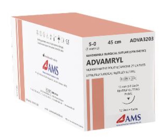 ADVAMRYL MONOFILAMENT POLIGLECAPRONE 25 UNDYED 2-0 70CM 3/8 CIR RC SINGLE ARM 30MM